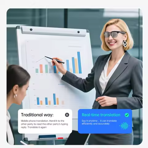 Intelligent Bluetooth Glasses 2-in-1 Stereo Ai Translation Touch Ultra Long Battery Life Glasses Hea