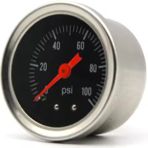 Fuel Pressure Regulator Gauge 0-100 Psi Chrome Fuel/Oil Gauge Universal