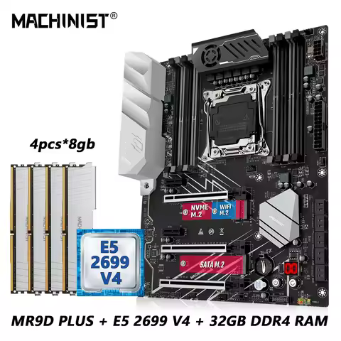 MACHINIST X99 Motherboard Combo With Intel Xeon E5 2699 V4 LGA 2011-3 CPU and DDR4 32GB RAM memory K