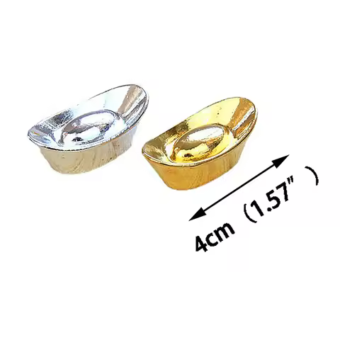 5pcs Ingot Gold Chinese Yuan Bao Wealth Golden Statue Ingots Decor Ornament Decorative Year New Bar 