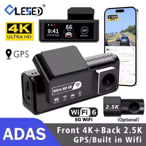 H4 Ultra HD 4K Car Front 2.5K Rear Dash Cam Mini WIFI DVR Black Box Room With 24H Parking Monitor Ni