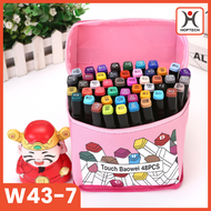 Aimilo Spidol Warna Warni 1 Set Sketch Marker 2 Tip Touch Marker 48/60/80 Warna