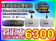 【綦勝音響批發】店面首選組合[AV-200BT擴大機+MS-530I白喇叭]適用教室、餐廳、賣場營業場所等場合