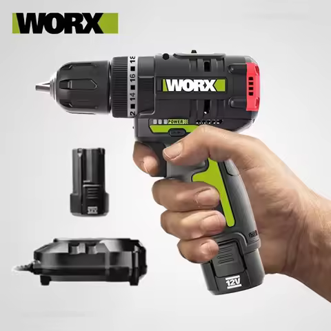 WORX WU130X Cordless Electric Screwdriver Drill 12V 40Nm Brushless Motor for Metalworking Home Lithi