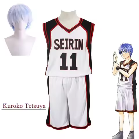 Kuroko Tetsuya Cosplay Costume Anime Kuroko's Basket Ball Cosplay Costume Wig High School No.11 Vest