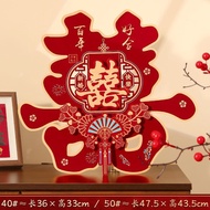 2025readystock Happy Font Size Flocking Happy Word Hollow High-End Door Sticker Household Festive Li