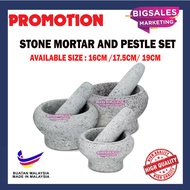 16cm/17.5cm/19cm Batu Lesung Granite Stone Mortar And Pestle Kitchen / Penumbuk Lesung Batu