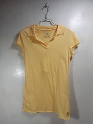 FIVE UP 黃色 素色 簡約 女 短袖 上衣 POLO衫（全新）