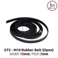 GT2 Timing Belt 10mm Rubber Belt Open Type Width 10mm Pitch 2mm