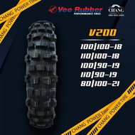 100/100-18 110/100-18 100/90-19 110/90-19 80/100-21 Model VRM-200 Vee Rubber Brand Motocross