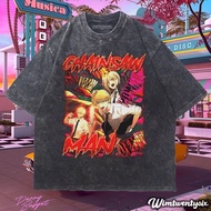 Oversized t-shirt | Oversized T-Shirt | Washing washing | Chainsaw man vintage style anime t-shirt