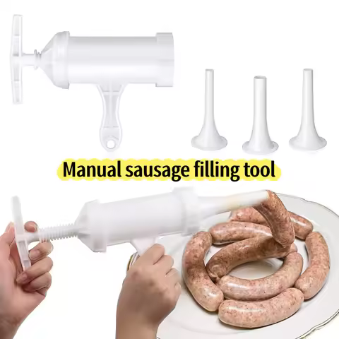 Sausage Filling Tool, Manual Meat Plastic Filling Funnel Tube, Manually Operated Food Grinder Making