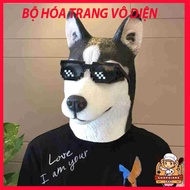 HUSKY mask black disguised dog suitable for halloween fish mask hacker green frog hacker