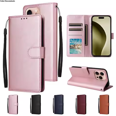 Solid Color Leather Case Anti-fall Wallet Flip Phone Case For OPPO F7 R15 F11 F17 A73 A93 2020 4G Pr