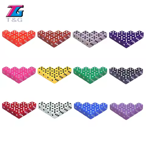 10 PCS Dices Cube Game 16mm D6 RPG Spot DIY Six Sided Game Party Entertaiment