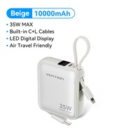 Vention Pin Sạc Dự Phòng 10000mAh Mini 35W Siêu Nhanh - 2 Cổng Type-C/USB-C + Lightning - Hỗ trợ Sạc