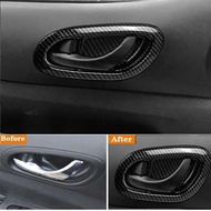 【Ready Stock&amp;COD】for Nissan Navara NP300 2016-2021 Carbon Fibre Car Inner Door Handle Bowl Protector Frame Cover Trim Sticker Accessories