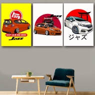 KARIMAKE Racing Wooden Poster HONDA JAZZ FIT GD GE GK IVTECH JDM