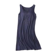 NEW FORCE 莫代爾附胸墊涼感彈性睡裙  2XL  藍色  1件