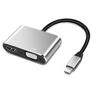 Feless อะแดปเตอร์ฮับ ฮับ 4 in 1 USB C HUB Type C  USB C to HDMI VGA Adapter 4in1 Type-c to HDMI 4K f