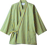 Patient clothing (unisex, 3/4 sleeve) upper 59-425 blue/yellow; Size: 3L Sumitomo Montblanc for medi