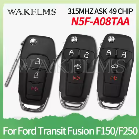 For Ford Fusion F150-F550 Transit 2013 2014 2015 2016 2017 315MHz 49 Chip HU101 Flip Remote Key N5F-