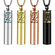 necklace pearl necklace silver necklace Titanium Steel Hollow Bottle Cylindrical Aromatherapy Diffus