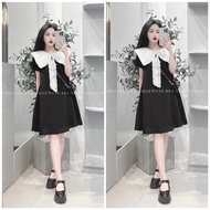 Váy V35 Đầm Suông Xoè Nhẹ Cổ Hoa Ren Sang Chảnh Đi Làm Đi Chơi Đều Xinh