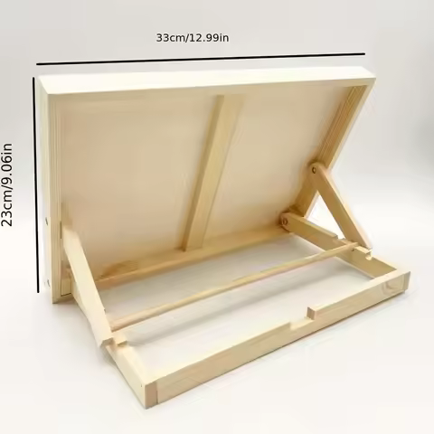 Foldable Wooden Art Stand With Tilted Writing Board Portable Desktop Painting Easel Drawing Supplies