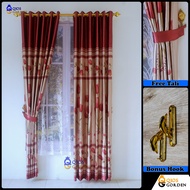 Gorden Pintu Dan Jendela Kamar Mewah Bahan Blackout Import Motif Bunga Tulip Model Smokering