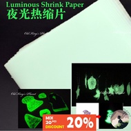 5pcs Luminous Shrink Paper A4 size 0.3mm 夜光热缩片