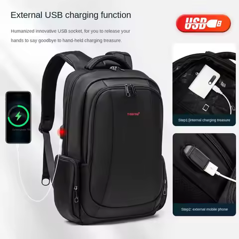 High End Bag Anti Theft Backpack Business Waterproof Bylon USB Designer Laptop 15.6inch Travel Work 