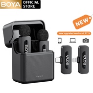BOYA BY-V3combo Wireless Lavalier Microphone Active Noise Cancelling Vlogging Mic for iPhone Android