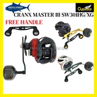 OPASS CRANX MASTER III SW301HG/XG NEW 22 OPASS CRANX MASTER III SW 301HG/SW 301XG Left Handle Baitca