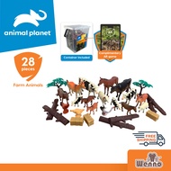 Wenno x Animal Planet 28pcs Farm Animals playset in square bucket Educational Animal Toy Collection for Kids AR Games