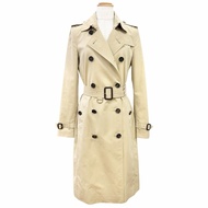 成色極佳 △ BURBERRY 4006905 100% 純棉 KENSINGTON 風衣，Nova 格紋襯裡，米色，尺寸 IT 36，英國製造，正品，女款