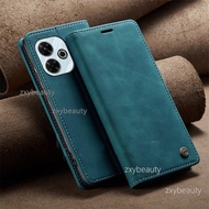 Retro Leather Purse Casing For Redmi 13 13X 4G 12 5G 2024 Phone Case Luxury Magnetic Card Holder For