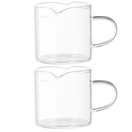 Wholesale 2Pcs Glass Cups Natural Espresso Coffee Cups Baking Measuring Cups with Handle