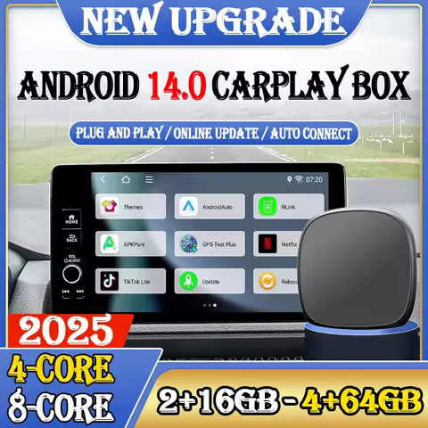 2025 Android 14 Carplay Ai Box 5 In 1 4/8-Core Wireless Carplay Android Auto Adapter For Netflix You