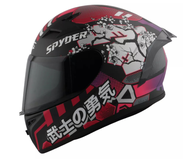 SPYDER FULL FACE PHOENIX RONIN GIRL Matte Black and Pink HELMET
