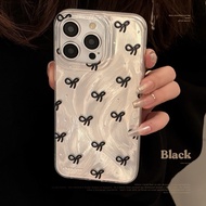 Black Ribbon iPhone 13 14 15 Pro Max Phone Case Cute Girl Phone Cases Protection Case