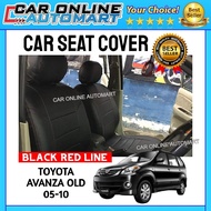 Toyota Avanza Old 2005-2010 Car Seat Cover PVC leather Black Red Line  (3 row seat)