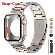 Case+Strap for Apple Watch 46mm 45mm 44mm 40/41mm Stainless Steel Metal Band&Full Cover Screen prote