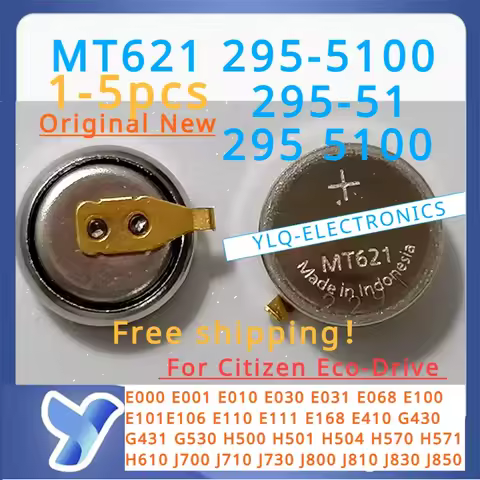 1-5 pcs/lot MT621 with Foot 295-5100 Citizen Eco-drive Watch Battery Capacitor 295 5100 295-51 295 5