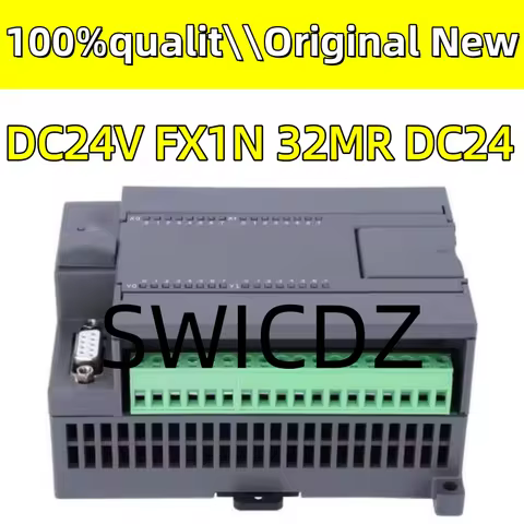 100% new original PLC Industrial control board DC24V FX1N 32MR DC24V 6W 16 input 16 output Baud rate