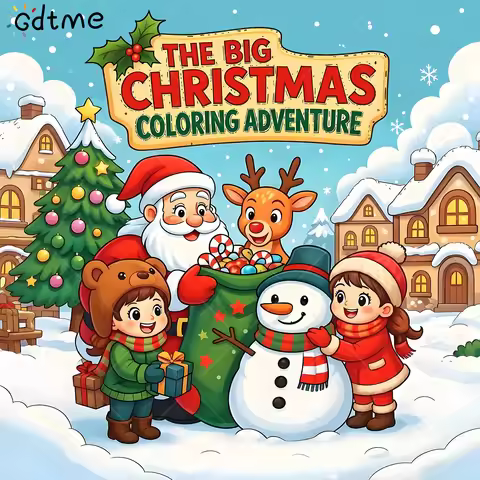 THE BIG CHRISTMAS Coloring Book -Thick Paper for Adults Teens - Stress Relief Creative Cute Drawing 