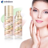 NOBELJIAOO 3-in-1 Face Primer Makeup Moisturizing Isolation Cream Invisible Pores Facial Brighten Skin Tone Cosmetics Color Correcting Face Primer H4M3