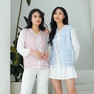 YASUI - Rikumi Coquette Blouse | Long Sleeve Blouse Top Wanita