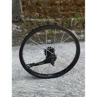 Bicycle wheelset 16 hub torpedo brand oxo rear only rims become rims into 16 black torpedo rims