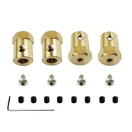 4PCS 5mm to 12mm Brass Hub Hex Adapter for WPL C14 C24 C34 C44 B14 B24 B16 B36 D12/MN D90 D91 96 99s